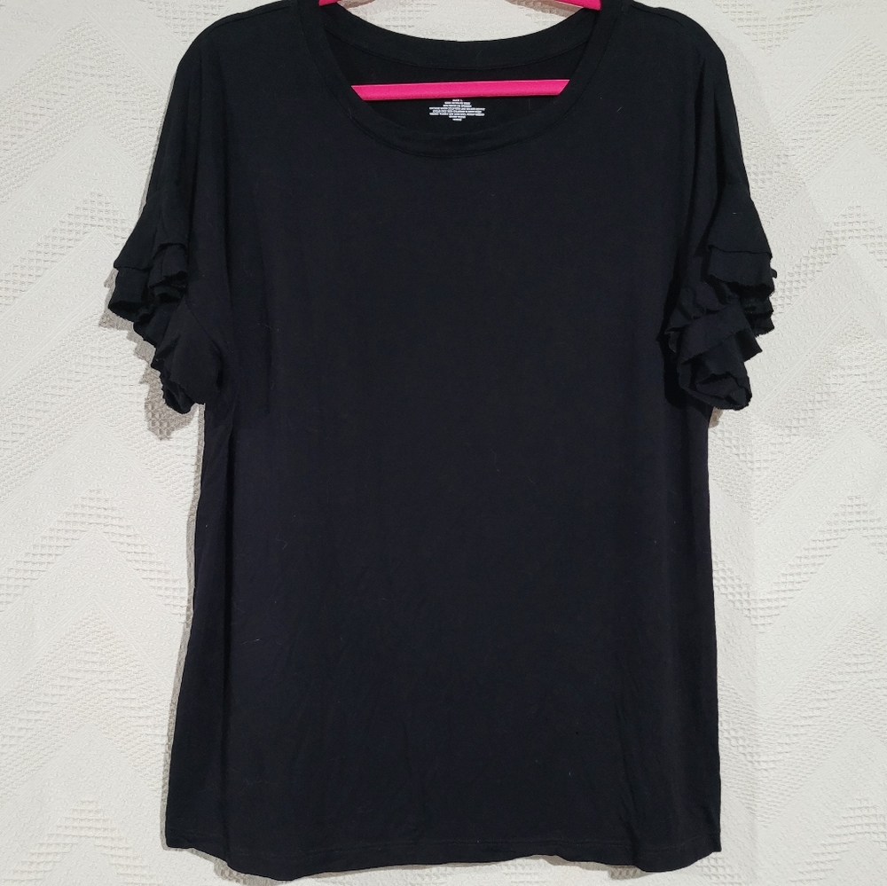 Flutter sleeve soft jersey top